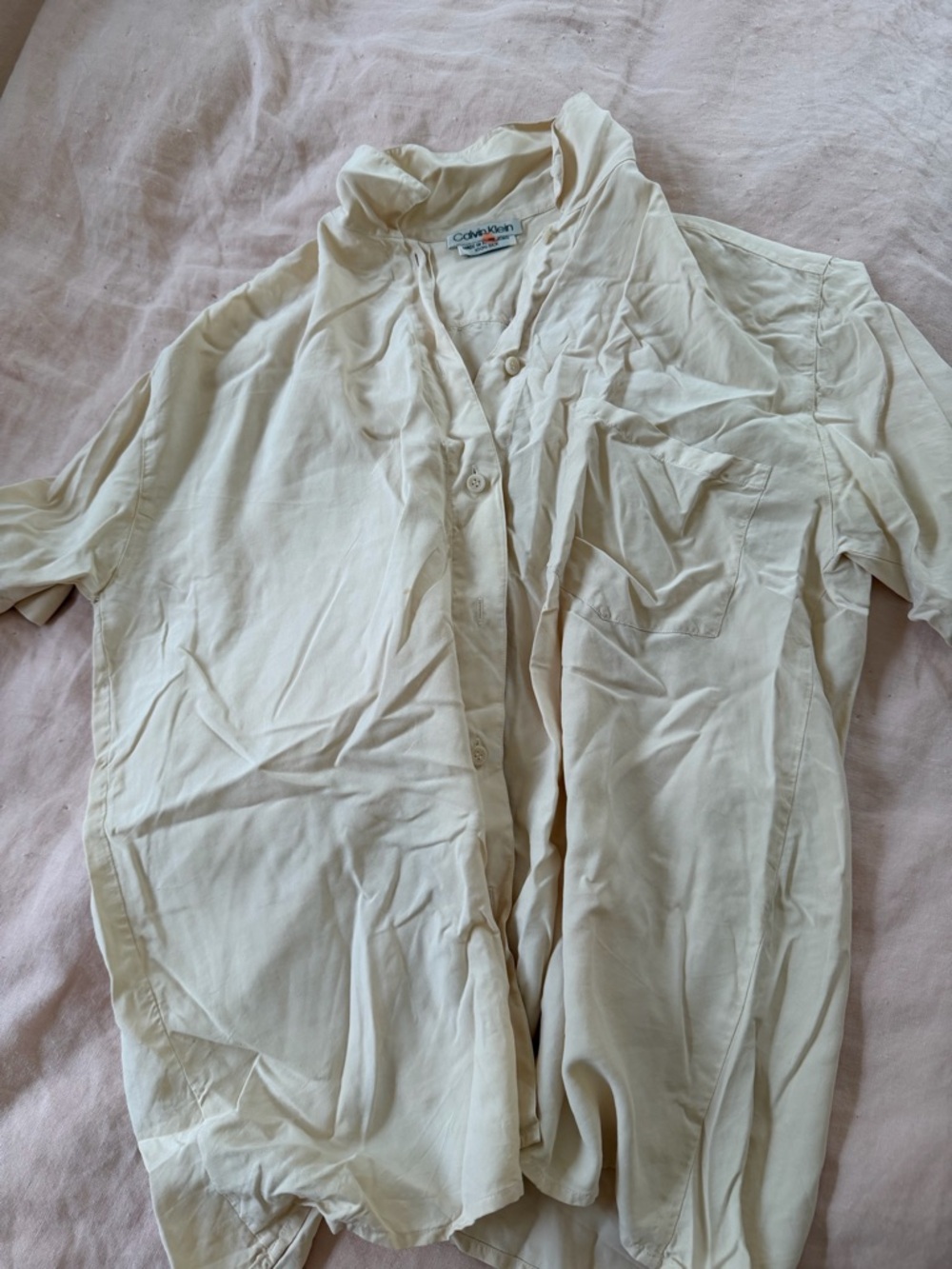 Calvin Klein Pale Cream Silk Blouse